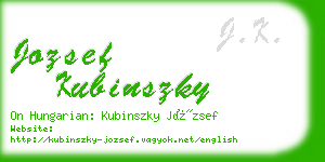 jozsef kubinszky business card